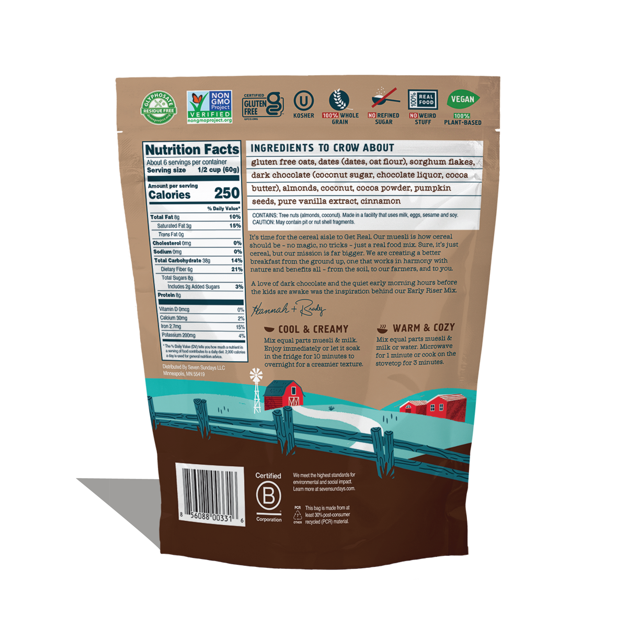 Early Riser Dark Chocolate Muesli, 12oz